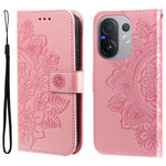 Custodia per telefono in pelle goffrata con fiori a 7 petali, For vivo Y31 5G 2025, For vivo Y400 5G, For vivo V60 5G Global, For vivo Y400 Pro 5G / V40e / iQOO Z9s