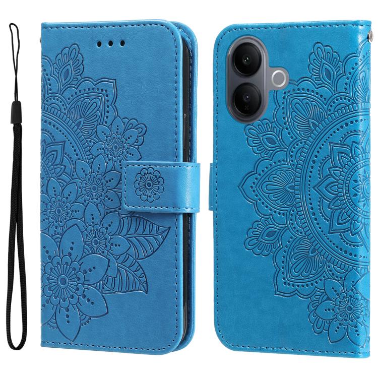 Custodia per telefono in pelle goffrata con fiori a 7 petali, For vivo Y500 Pro 5G, For vivo X300 Pro, For vivo X300, For vivo V60 Lite 4G / 5G