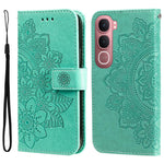 Custodia per telefono in pelle goffrata con fiori a 7 petali, For vivo Y31 5G 2025, For vivo Y400 5G, For vivo V60 5G Global, For vivo Y400 Pro 5G / V40e / iQOO Z9s