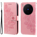 Custodia per telefono in pelle goffrata con fiori a 7 petali, For vivo Y500 Pro 5G, For vivo X300 Pro, For vivo X300, For vivo V60 Lite 4G / 5G