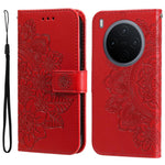 Custodia per telefono in pelle goffrata con fiori a 7 petali, For vivo Y500 Pro 5G, For vivo X300 Pro, For vivo X300, For vivo V60 Lite 4G / 5G
