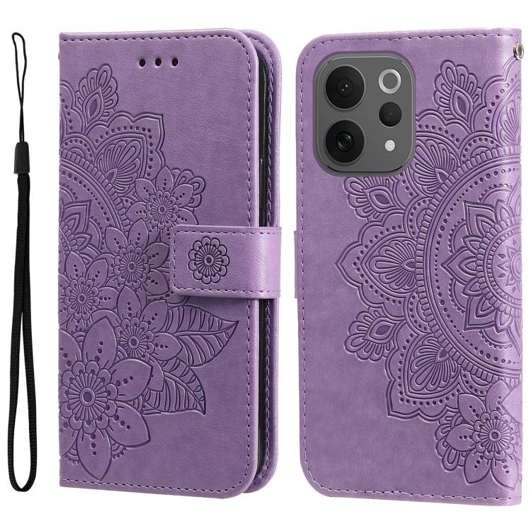 Custodia per telefono in pelle goffrata con fiori a 7 petali, For vivo Y600 Pro 5G, For vivo Y21 5G 2026 / vivo Y05 4G, For vivo V70 FE 5G, For vivo S50 5G / V70 5G