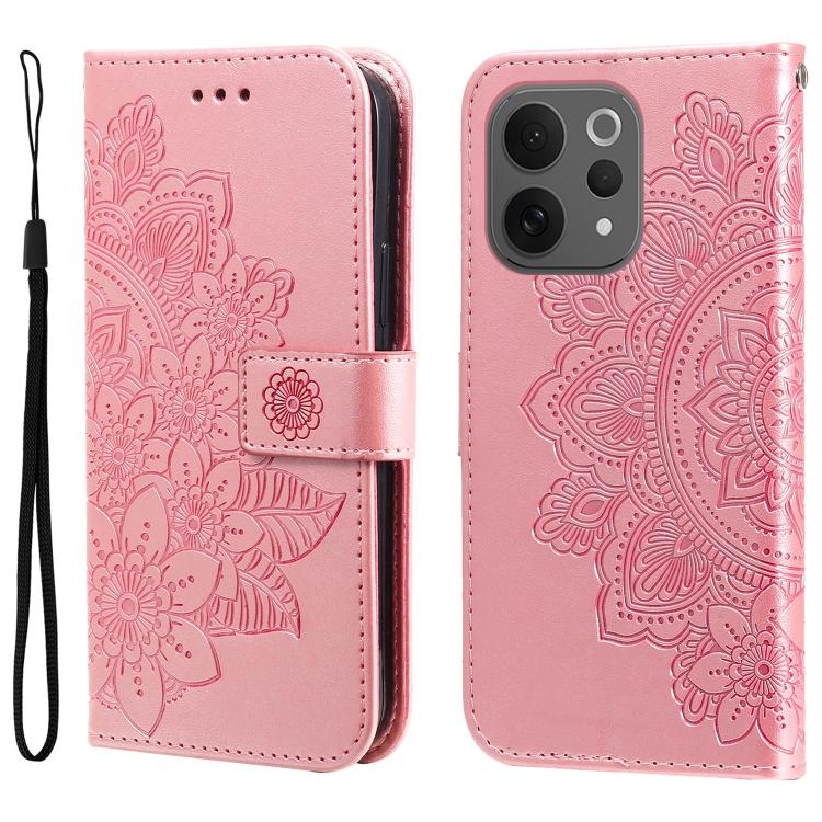 Custodia per telefono in pelle goffrata con fiori a 7 petali, For vivo Y600 Pro 5G, For vivo Y21 5G 2026 / vivo Y05 4G, For vivo V70 FE 5G, For vivo S50 5G / V70 5G