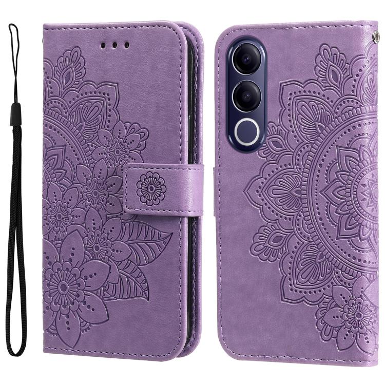 Custodia per telefono in pelle goffrata con fiori a 7 petali, For vivo Y600 Pro 5G, For vivo Y21 5G 2026 / vivo Y05 4G, For vivo V70 FE 5G, For vivo S50 5G / V70 5G