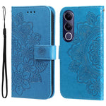 Custodia per telefono in pelle goffrata con fiori a 7 petali, For vivo Y600 Pro 5G, For vivo Y21 5G 2026 / vivo Y05 4G, For vivo V70 FE 5G, For vivo S50 5G / V70 5G