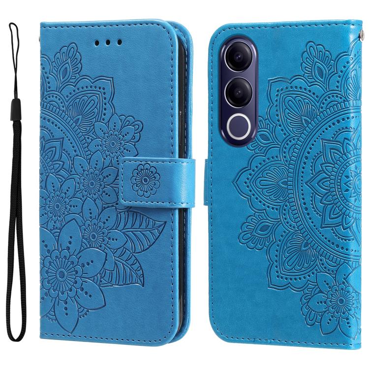 Custodia per telefono in pelle goffrata con fiori a 7 petali, For vivo Y600 Pro 5G, For vivo Y21 5G 2026 / vivo Y05 4G, For vivo V70 FE 5G, For vivo S50 5G / V70 5G