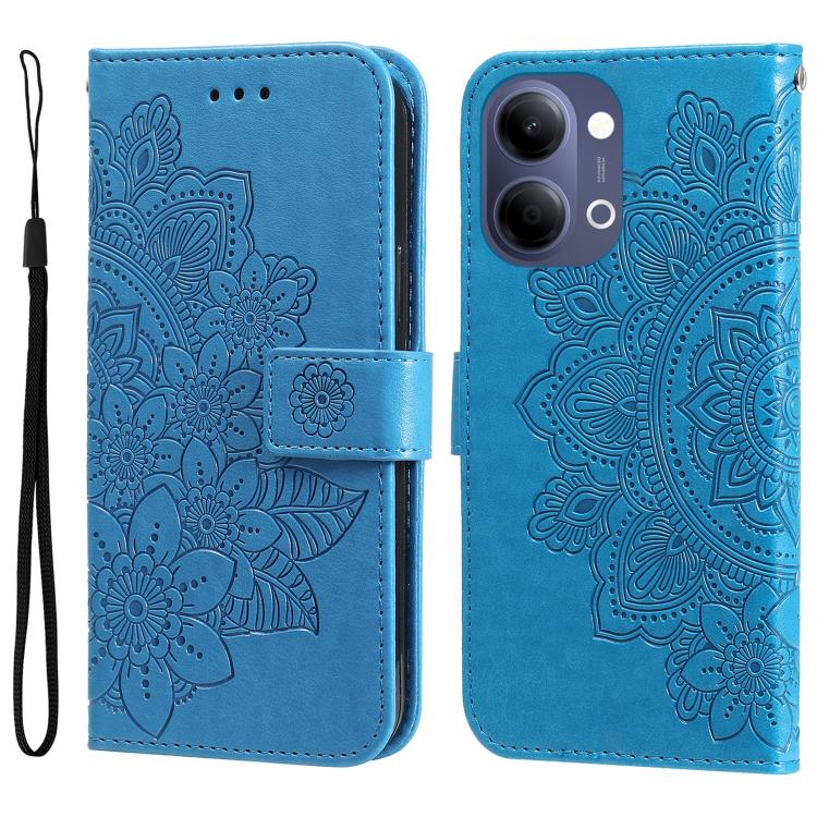 Custodia per telefono in pelle goffrata con fiori a 7 petali, For vivo Y600 Pro 5G, For vivo Y21 5G 2026 / vivo Y05 4G, For vivo V70 FE 5G, For vivo S50 5G / V70 5G