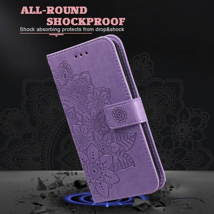 Custodia per telefono in pelle goffrata con fiori a 7 petali, For vivo Y600 Pro 5G, For vivo Y21 5G 2026 / vivo Y05 4G, For vivo V70 FE 5G, For vivo S50 5G / V70 5G