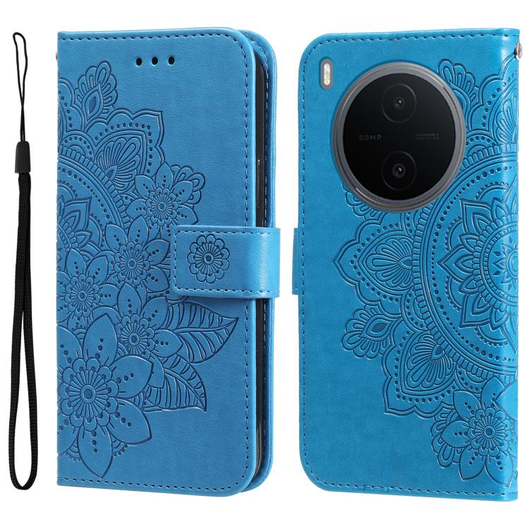 Custodia per telefono in pelle goffrata con fiori a 7 petali, For vivo Y600 Pro 5G, For vivo Y21 5G 2026 / vivo Y05 4G, For vivo V70 FE 5G, For vivo S50 5G / V70 5G