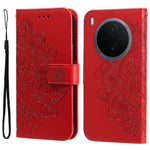 Custodia per telefono in pelle goffrata con fiori a 7 petali, For vivo Y600 Pro 5G, For vivo Y21 5G 2026 / vivo Y05 4G, For vivo V70 FE 5G, For vivo S50 5G / V70 5G