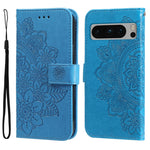 Custodia per telefono in pelle goffrata con fiori a 7 petali, For Google Pixel 9 Pro, For Google Pixel 9, For Google Pixel 8a, For Google Pixel 8 Pro