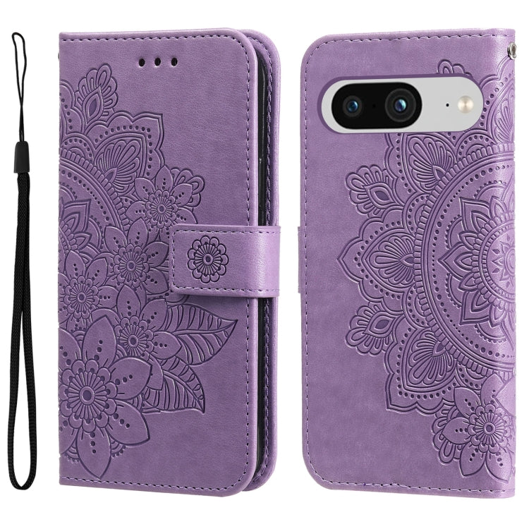 Custodia per telefono in pelle goffrata con fiori a 7 petali, For Google Pixel 8, For Google Pixel 7a, For Google Pixel 7 Pro, For Google Pixel  7
