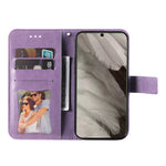 Custodia per telefono in pelle goffrata con fiori a 7 petali, For Google Pixel 8, For Google Pixel 7a, For Google Pixel 7 Pro, For Google Pixel  7
