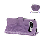 Custodia per telefono in pelle goffrata con fiori a 7 petali, For Google Pixel 8, For Google Pixel 7a, For Google Pixel 7 Pro, For Google Pixel  7