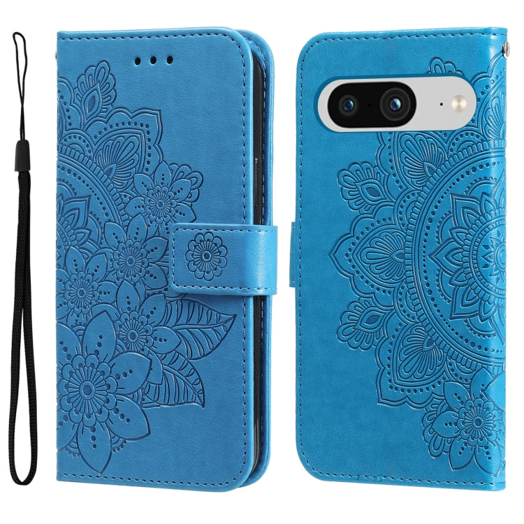 Custodia per telefono in pelle goffrata con fiori a 7 petali, For Google Pixel 8, For Google Pixel 7a, For Google Pixel 7 Pro, For Google Pixel  7