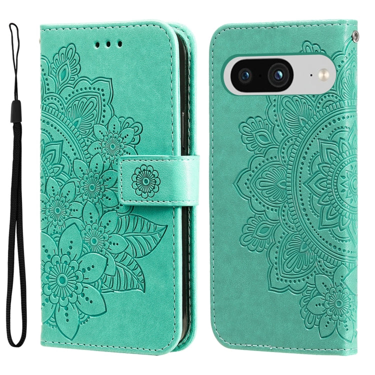 Custodia per telefono in pelle goffrata con fiori a 7 petali, For Google Pixel 8, For Google Pixel 7a, For Google Pixel 7 Pro, For Google Pixel  7