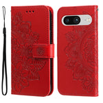 Custodia per telefono in pelle goffrata con fiori a 7 petali, For Google Pixel 8, For Google Pixel 7a, For Google Pixel 7 Pro, For Google Pixel  7