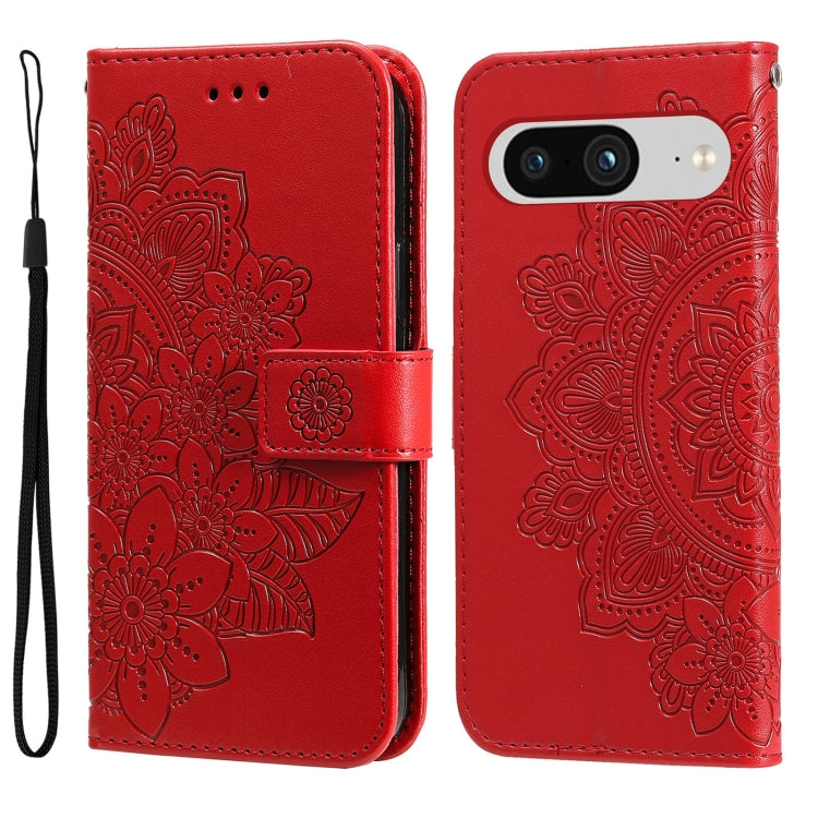 Custodia per telefono in pelle goffrata con fiori a 7 petali, For Google Pixel 8, For Google Pixel 7a, For Google Pixel 7 Pro, For Google Pixel  7