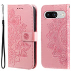 Custodia per telefono in pelle goffrata con fiori a 7 petali, For Google Pixel 8, For Google Pixel 7a, For Google Pixel 7 Pro, For Google Pixel  7