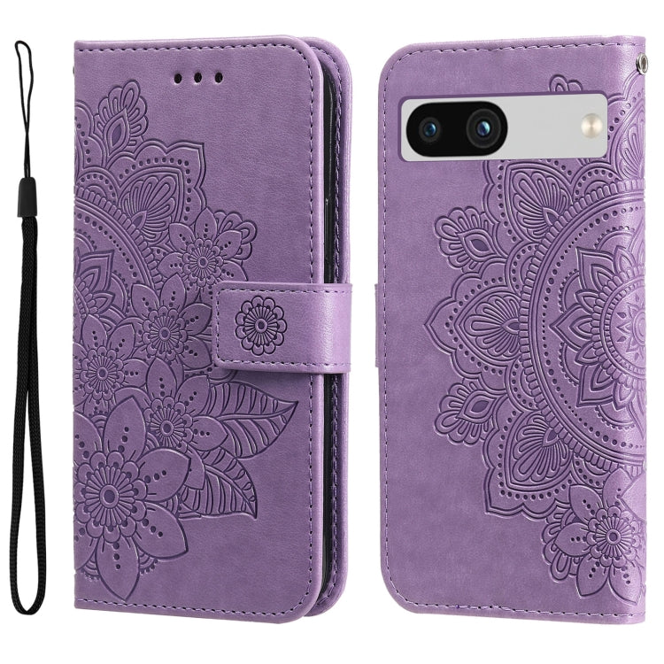 Custodia per telefono in pelle goffrata con fiori a 7 petali, For Google Pixel 8, For Google Pixel 7a, For Google Pixel 7 Pro, For Google Pixel  7