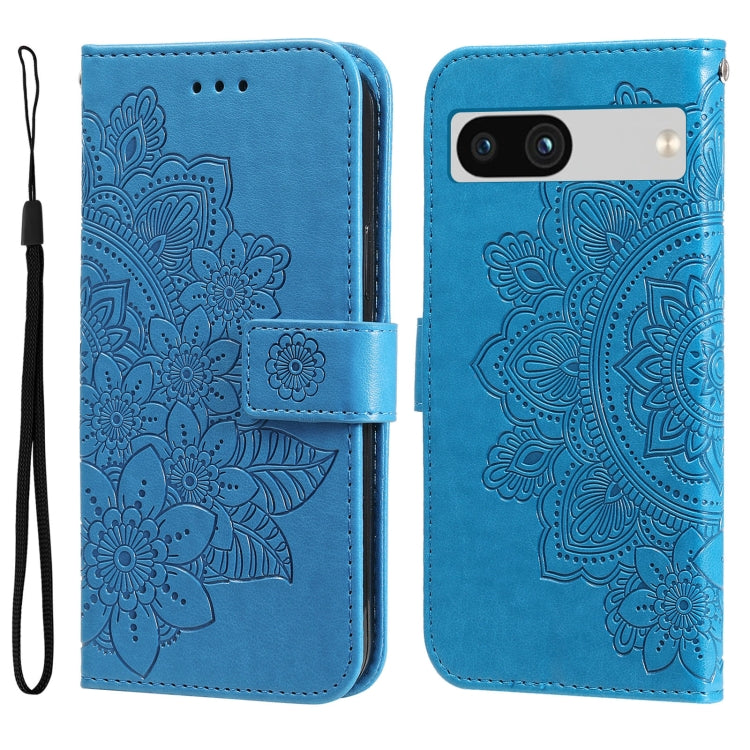 Custodia per telefono in pelle goffrata con fiori a 7 petali, For Google Pixel 8, For Google Pixel 7a, For Google Pixel 7 Pro, For Google Pixel  7