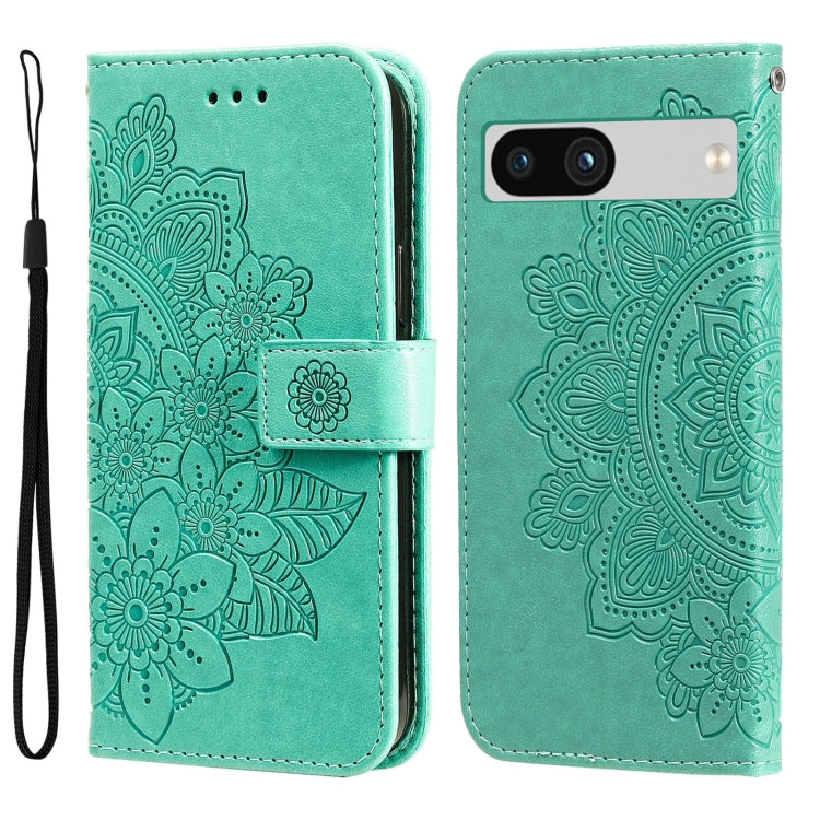 Custodia per telefono in pelle goffrata con fiori a 7 petali, For Google Pixel 8, For Google Pixel 7a, For Google Pixel 7 Pro, For Google Pixel  7