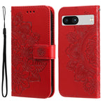 Custodia per telefono in pelle goffrata con fiori a 7 petali, For Google Pixel 8, For Google Pixel 7a, For Google Pixel 7 Pro, For Google Pixel  7