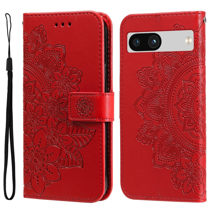 Custodia per telefono in pelle goffrata con fiori a 7 petali, For Google Pixel 8, For Google Pixel 7a, For Google Pixel 7 Pro, For Google Pixel  7