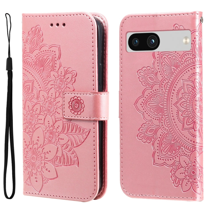 Custodia per telefono in pelle goffrata con fiori a 7 petali, For Google Pixel 8, For Google Pixel 7a, For Google Pixel 7 Pro, For Google Pixel  7