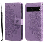Custodia per telefono in pelle goffrata con fiori a 7 petali, For Google Pixel 8, For Google Pixel 7a, For Google Pixel 7 Pro, For Google Pixel  7