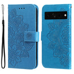 Custodia per telefono in pelle goffrata con fiori a 7 petali, For Google Pixel 8, For Google Pixel 7a, For Google Pixel 7 Pro, For Google Pixel  7