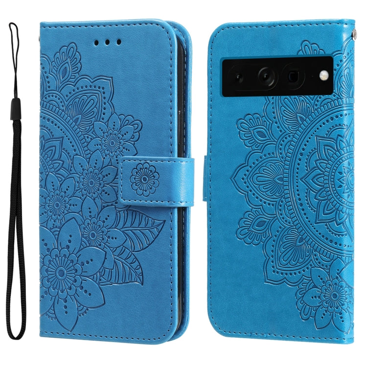 Custodia per telefono in pelle goffrata con fiori a 7 petali, For Google Pixel 8, For Google Pixel 7a, For Google Pixel 7 Pro, For Google Pixel  7