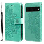 Custodia per telefono in pelle goffrata con fiori a 7 petali, For Google Pixel 8, For Google Pixel 7a, For Google Pixel 7 Pro, For Google Pixel  7