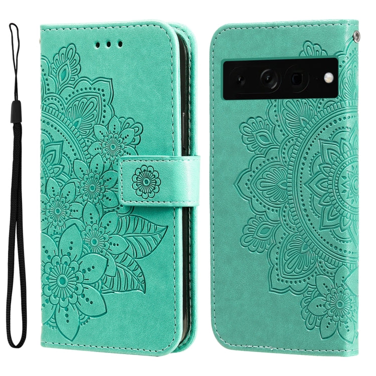 Custodia per telefono in pelle goffrata con fiori a 7 petali, For Google Pixel 8, For Google Pixel 7a, For Google Pixel 7 Pro, For Google Pixel  7