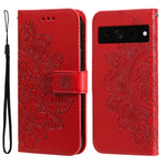 Custodia per telefono in pelle goffrata con fiori a 7 petali, For Google Pixel 8, For Google Pixel 7a, For Google Pixel 7 Pro, For Google Pixel  7