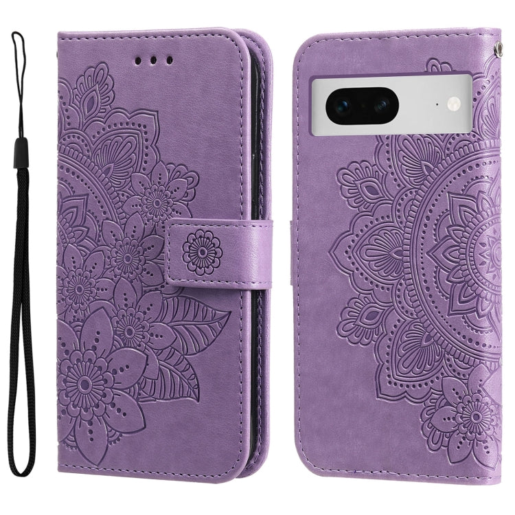 Custodia per telefono in pelle goffrata con fiori a 7 petali, For Google Pixel 8, For Google Pixel 7a, For Google Pixel 7 Pro, For Google Pixel  7