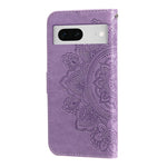 Custodia per telefono in pelle goffrata con fiori a 7 petali, For Google Pixel  7