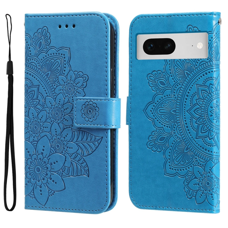 Custodia per telefono in pelle goffrata con fiori a 7 petali, For Google Pixel 8, For Google Pixel 7a, For Google Pixel 7 Pro, For Google Pixel  7