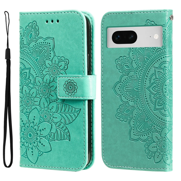 Custodia per telefono in pelle goffrata con fiori a 7 petali, For Google Pixel 8, For Google Pixel 7a, For Google Pixel 7 Pro, For Google Pixel  7
