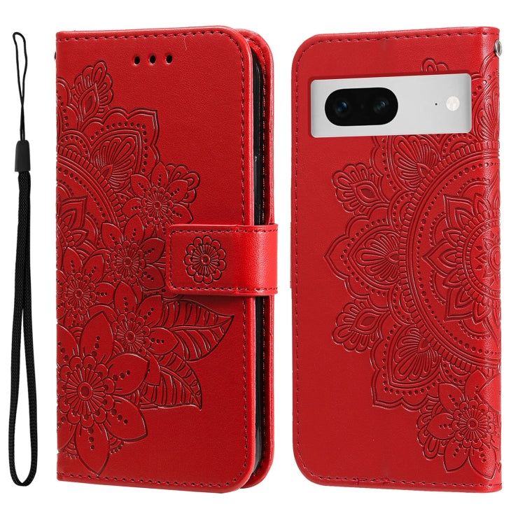 Custodia per telefono in pelle goffrata con fiori a 7 petali, For Google Pixel 8, For Google Pixel 7a, For Google Pixel 7 Pro, For Google Pixel  7