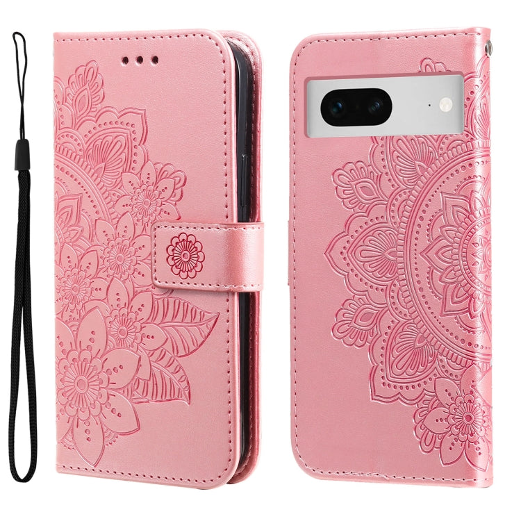Custodia per telefono in pelle goffrata con fiori a 7 petali, For Google Pixel 8, For Google Pixel 7a, For Google Pixel 7 Pro, For Google Pixel  7