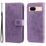 Custodia per telefono in pelle goffrata con fiori a 7 petali, For Google Pixel 9 Pro, For Google Pixel 9, For Google Pixel 8a, For Google Pixel 8 Pro