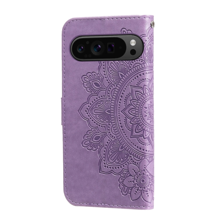 Custodia per telefono in pelle goffrata con fiori a 7 petali, For Google Pixel 9 Pro, For Google Pixel 9, For Google Pixel 8a, For Google Pixel 8 Pro