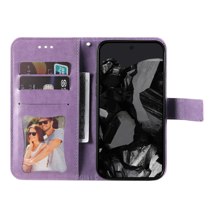 Custodia per telefono in pelle goffrata con fiori a 7 petali, For Google Pixel 9 Pro, For Google Pixel 9, For Google Pixel 8a, For Google Pixel 8 Pro