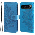 Custodia per telefono in pelle goffrata con fiori a 7 petali, For Google Pixel 9 Pro, For Google Pixel 9, For Google Pixel 8a, For Google Pixel 8 Pro