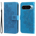 Custodia per telefono in pelle goffrata con fiori a 7 petali, For Google Pixel 9 Pro, For Google Pixel 9, For Google Pixel 8a, For Google Pixel 8 Pro