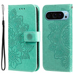 Custodia per telefono in pelle goffrata con fiori a 7 petali, For Google Pixel 9 Pro, For Google Pixel 9, For Google Pixel 8a, For Google Pixel 8 Pro