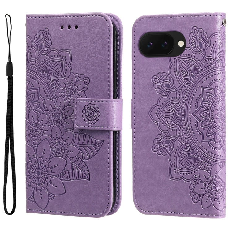 Custodia per telefono in pelle goffrata con fiori a 7 petali, For Google Pixel 11 Pro XL, For Google Pixel 11 / Pixel 11 Pro, For Google Pixel 10a, For Google Pixel 9a