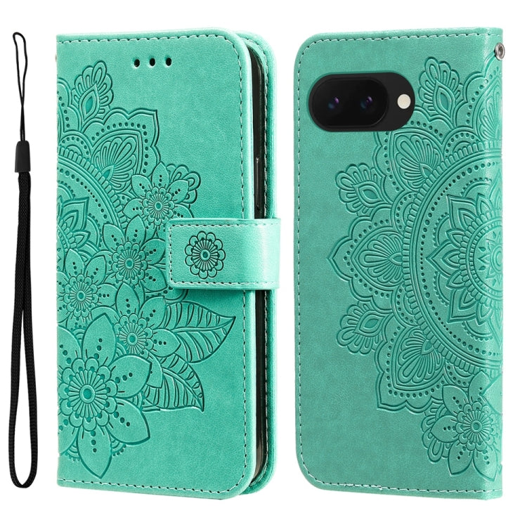 Custodia per telefono in pelle goffrata con fiori a 7 petali, For Google Pixel 11 Pro XL, For Google Pixel 11 / Pixel 11 Pro, For Google Pixel 10a, For Google Pixel 9a