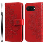 Custodia per telefono in pelle goffrata con fiori a 7 petali, For Google Pixel 11 Pro XL, For Google Pixel 11 / Pixel 11 Pro, For Google Pixel 10a, For Google Pixel 9a